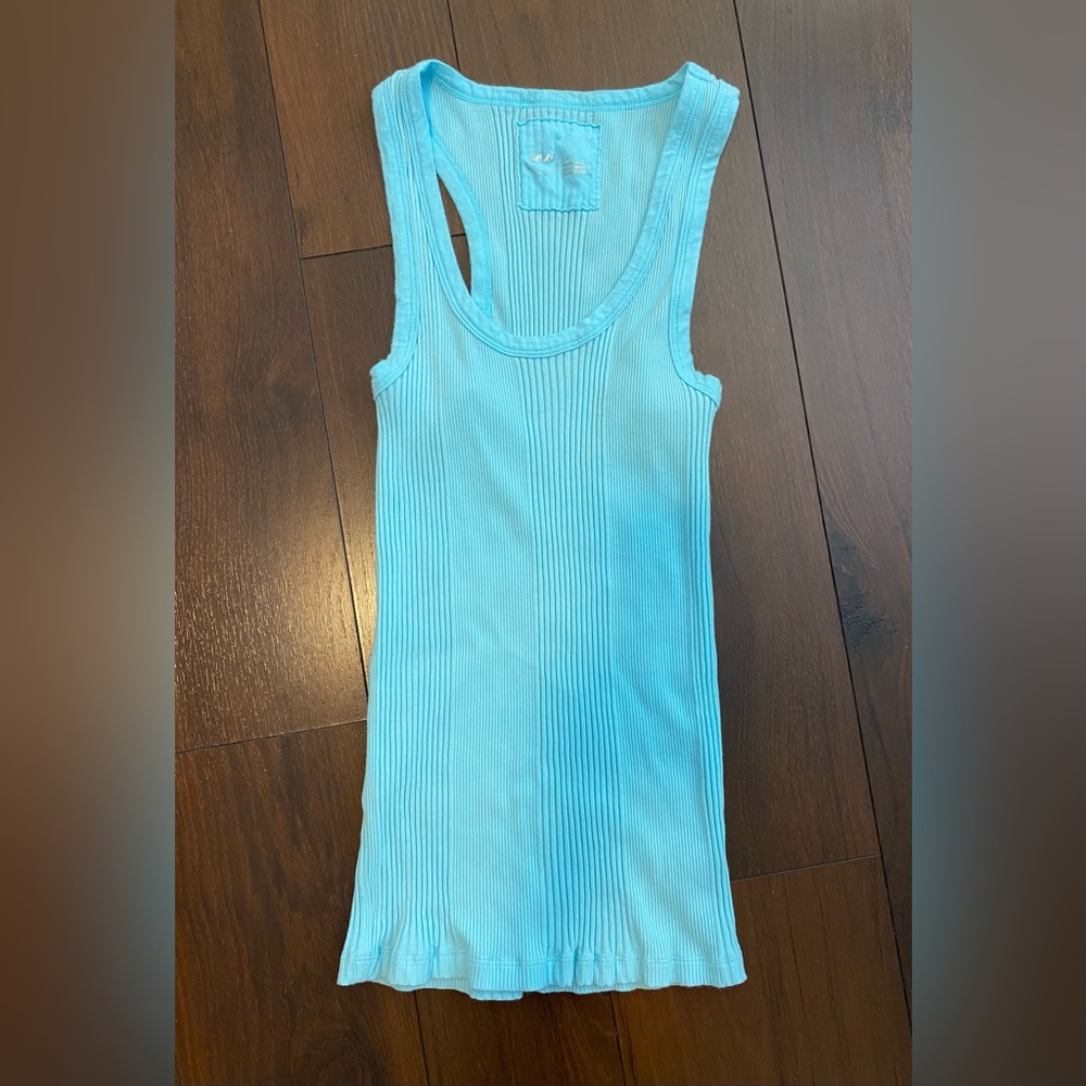 Aerie small ribbed blue racerback Tank top shirt